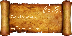 Csulik Edina névjegykártya